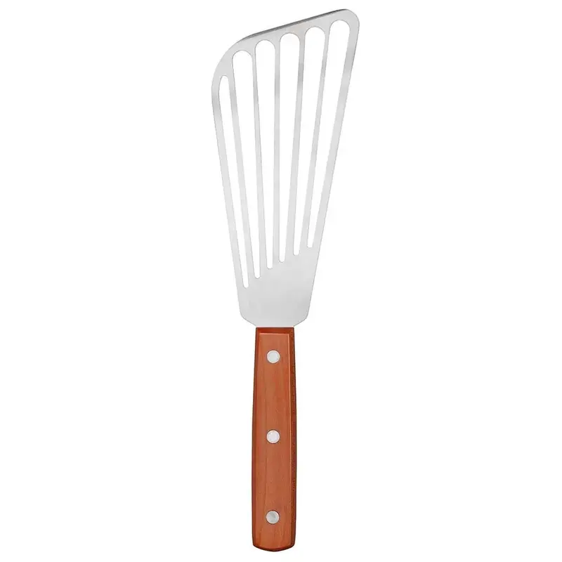 Лопатка 16*7,5 см перфорированная 28,5 см нерж. с дерев. ручкой P.L. Proff Cuisine