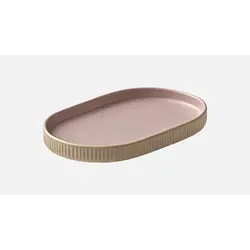 Блюдо овальное с вертикальным бортом (с рельефом) 30x20 см, h 2,4 см, цвет розовый, Nara