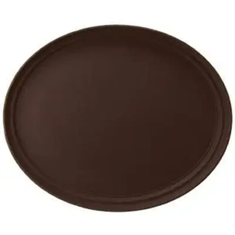 Поднос прорезиненный овал., коричневый, MGprof, 63 х 51,5 см. 