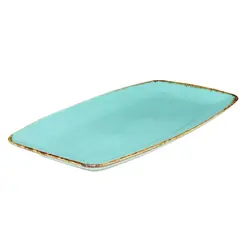 Блюдо прямоугольное с закругленными краями, Porland, Seasons Turquoise, 31х18 см
