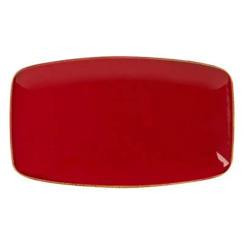 Блюдо прямоугольное с закругленными краями, Porland, Seasons Red, 31х18 см