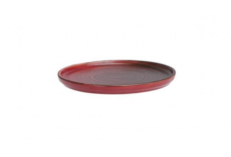 Тарелка плоская  с бортом, Porland, Lykke Red, 18 см