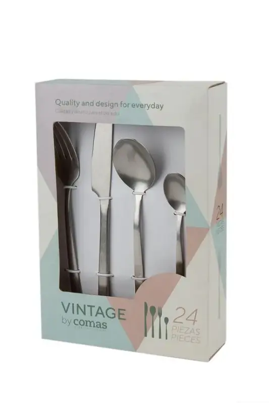 Набор столовых приборов Comas, VINTAGE 18% (24 шт)