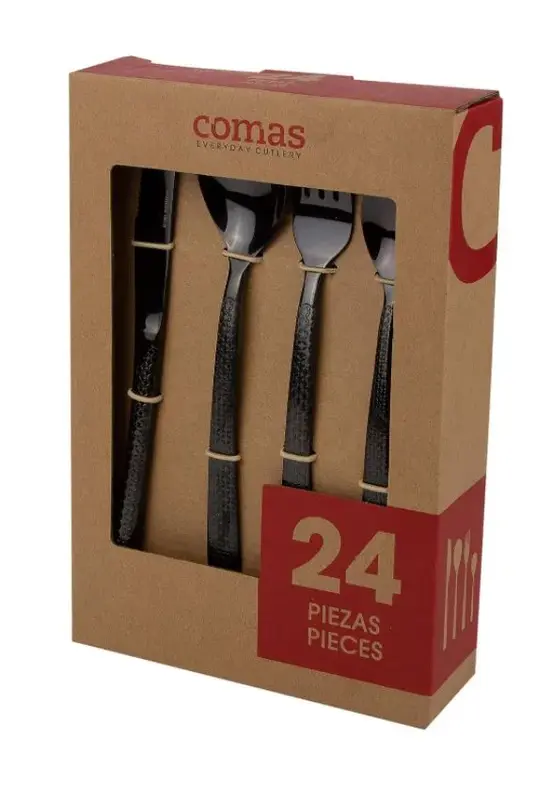 Набор столовых приборов Comas, Hidraulic Black 18% (24 шт)