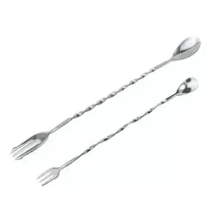 Ложка барная с вилкой, P.L. - Kingtex, 30 см