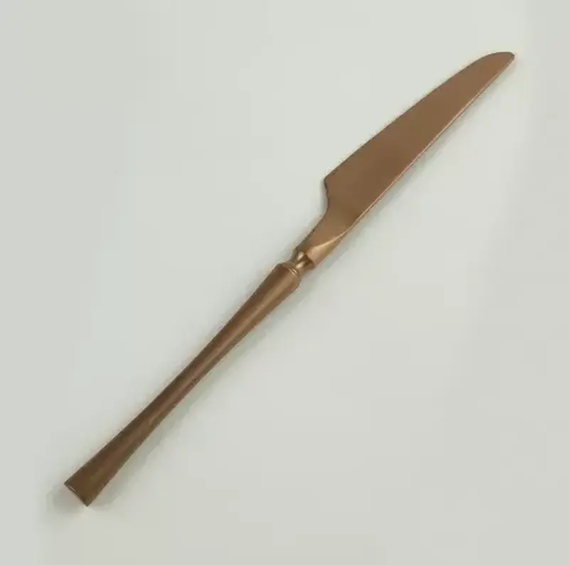 Нож столовый, P.L., 1920-Copper, 22.9х2 см, медный цвет