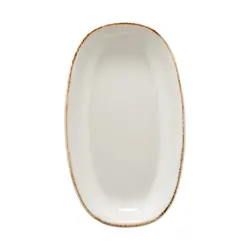 Блюдо овальное, Bonna, Retro коричневый край, 34 х 19 см 