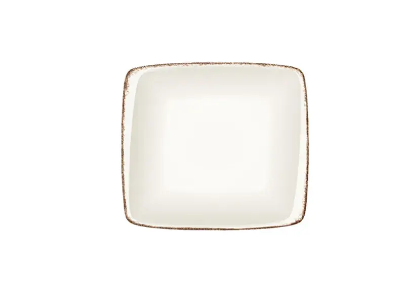 Тарелка прямоугольная, Bonna, Retro коричневый край, 27 х 25 см