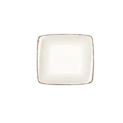 Тарелка прямоугольная, Bonna, Retro коричневый край, 27 х 25 см