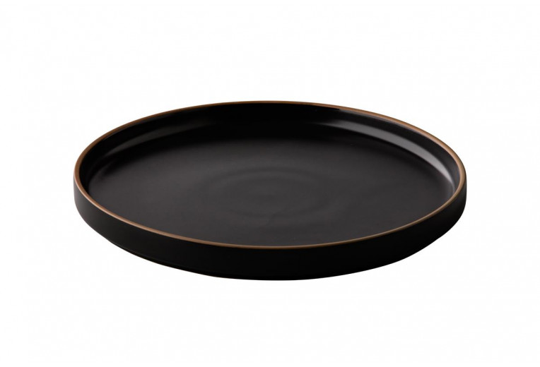 Тарелка мелкая с вертикальным бортом, Style Point, Japan Black, 23 см, цвет черный