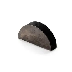 Gibco Салфетница полукруглая "Такт" мельхиоровая с чеканкой и патиной, 15х8 см