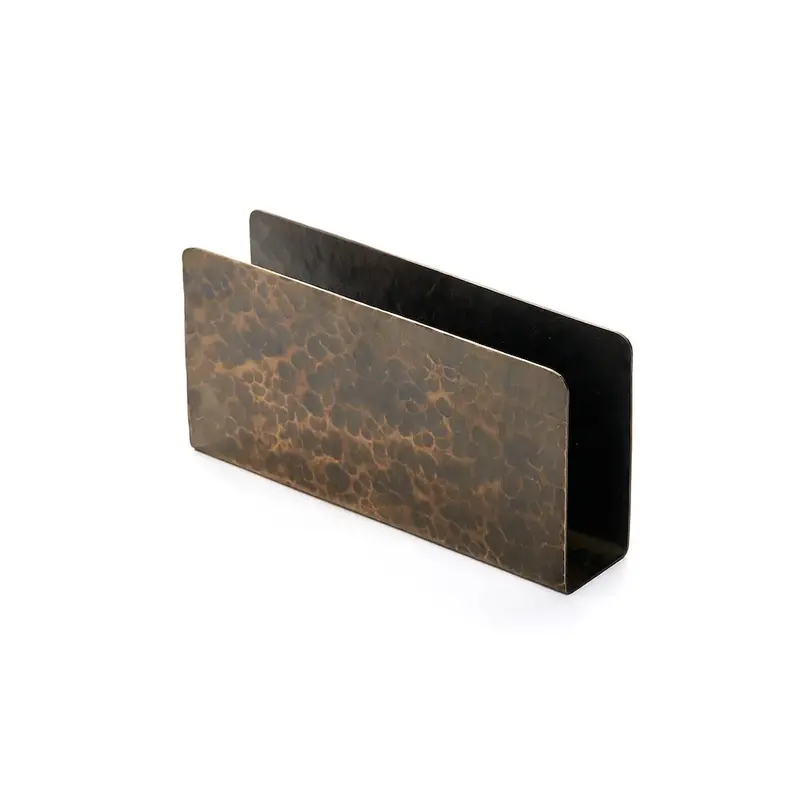 Gibco Салфетница прямоугольная "Такт" латунная с чеканкой и патиной, 15х8 см