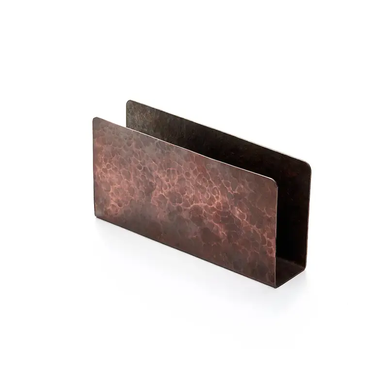 Gibco Салфетница "Такт" медная прямоугольная, с чеканкой и патиной, 15х8 см