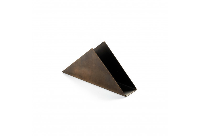 Салфетница латунная треугольная, с патиной, GIBCO, 15х8 см