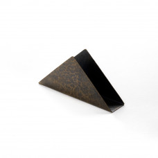 Салфетница латунная треугольная, с чеканкой и патиной, GIBCO, 15х8 см