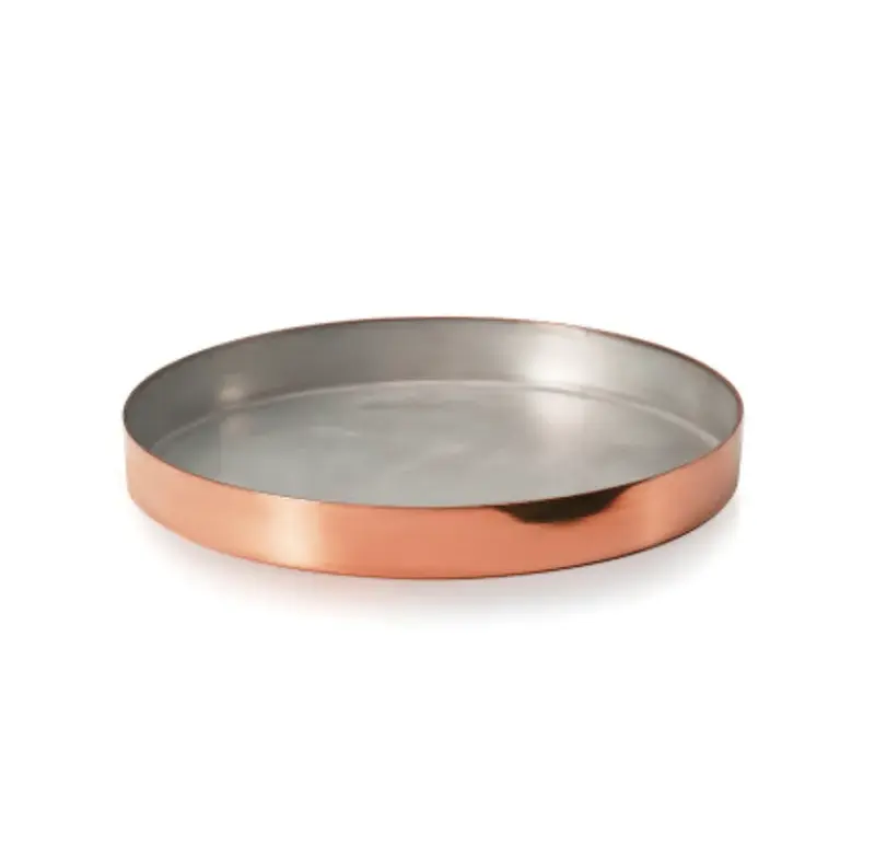 Gibco Поднос с прямым бортом 20х2 см, "Купер плюс", медный, полированная с лужением внутри