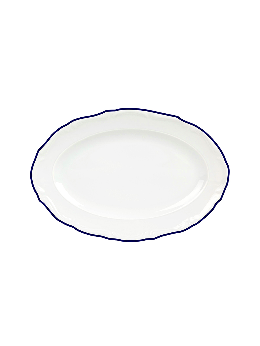 Блюдо овальное, Porland, Maria with colored kant blue, 30 см