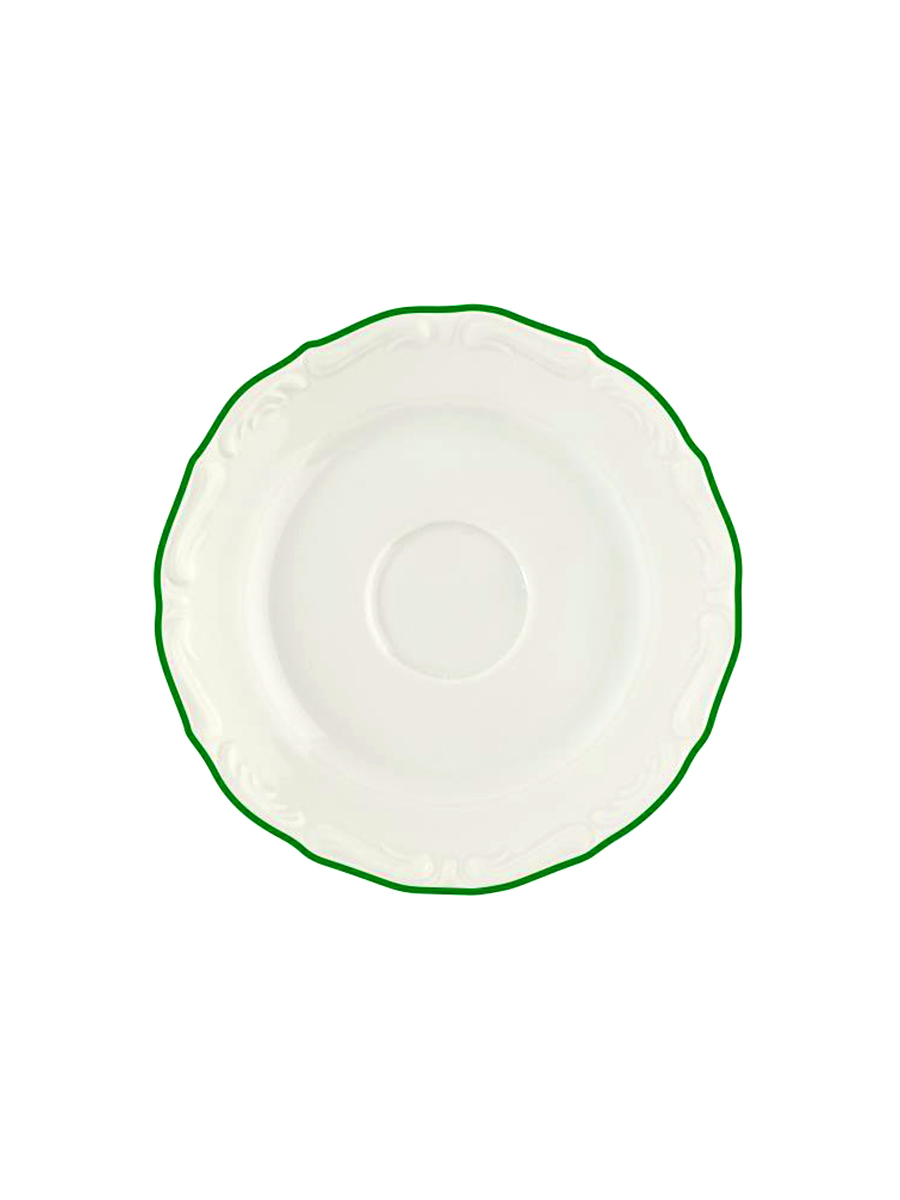 Блюдце, Porland, Maria with colored kant green, 12 см