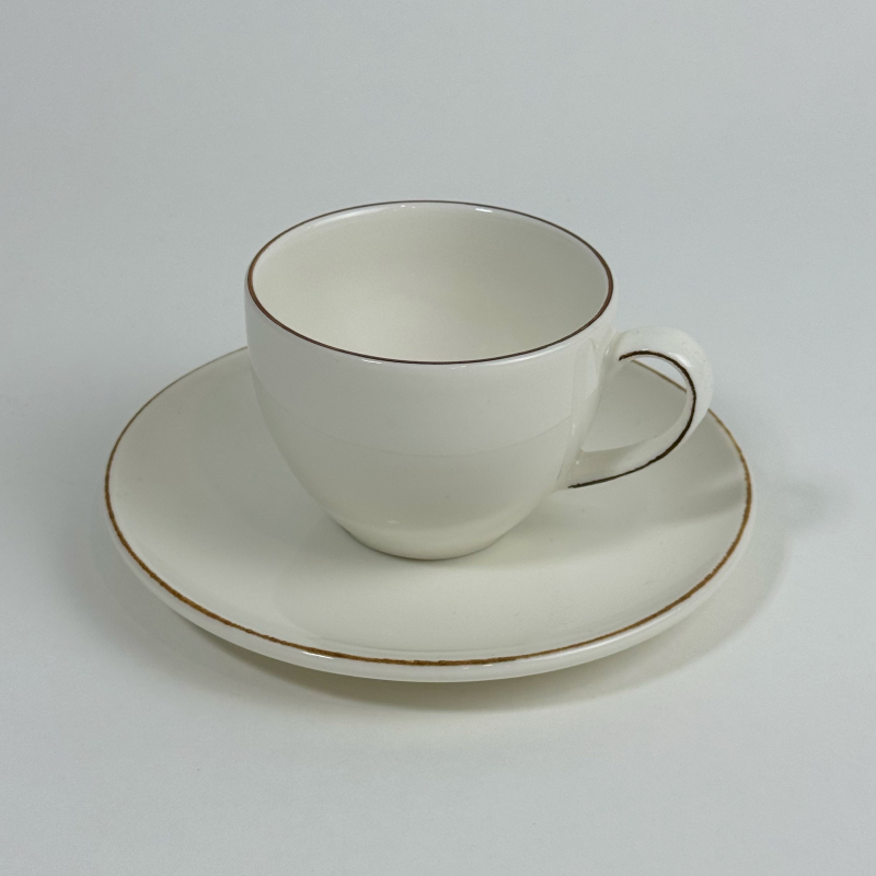 Чашка чайная, Bonna, Retro коричневый край, 9.6 см, h=5.6см, 250 мл, (блюдце 69668, 70913)