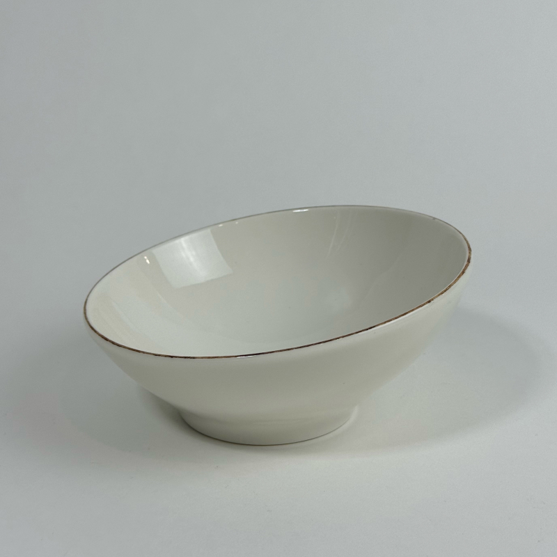 Салатник скошенный край, Bonna, Retro коричневый край, 18 см, h=5/8.2см, 450 мл