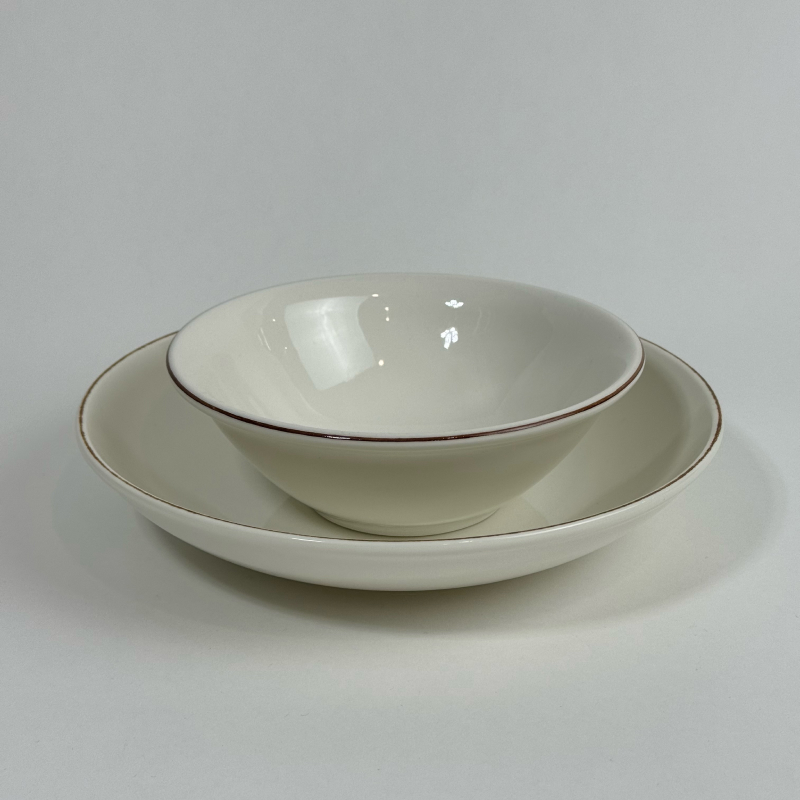 Блюдо овальное, форма Гурмэ, Bonna, Retro коричневый край, 19 x 11 см