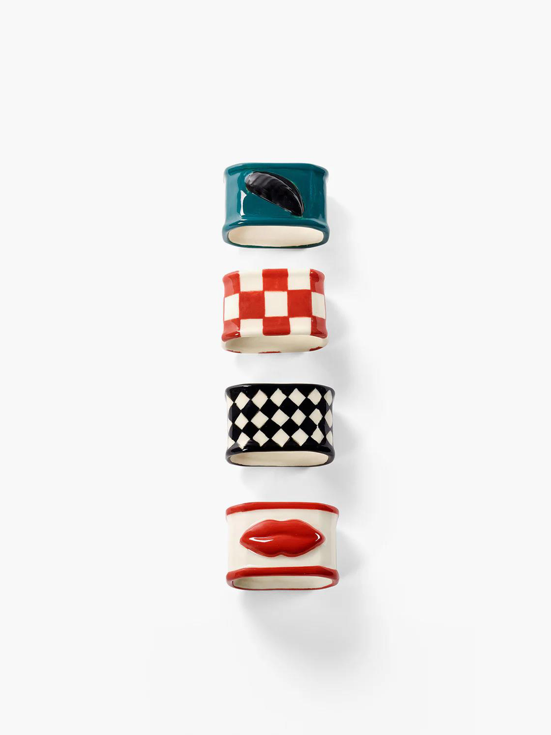 Кольца для салфеток 4 шт., Serax, Les Objets Mouleversants by Wouters & Hendrix, 4.8 x 3 x 3.2 см