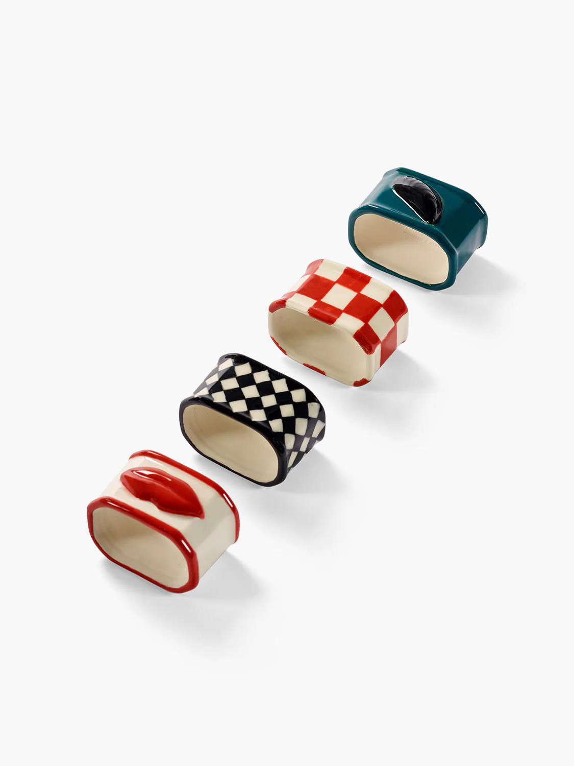 Кольца для салфеток 4 шт., Serax, Les Objets Mouleversants by Wouters & Hendrix, 4.8 x 3 x 3.2 см