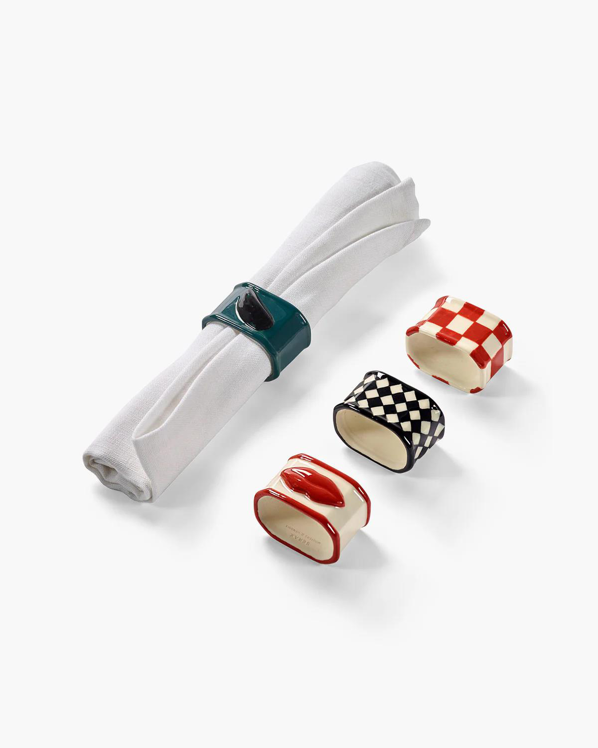 Кольца для салфеток 4 шт., Serax, Les Objets Mouleversants by Wouters & Hendrix, 4.8 x 3 x 3.2 см