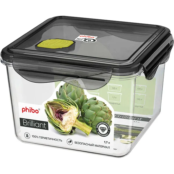 Контейнер для продуктов, Restola, Brilliant, 16 х 16 см, 1.7 л