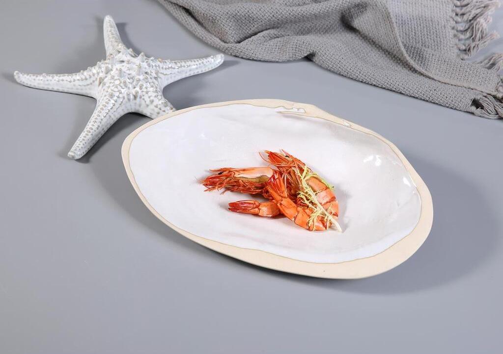 Блюдо овальное P.L. Proff Cuisine Gray Shell Frutti di Mare 32,5x20 см h6,5 см 100 мл