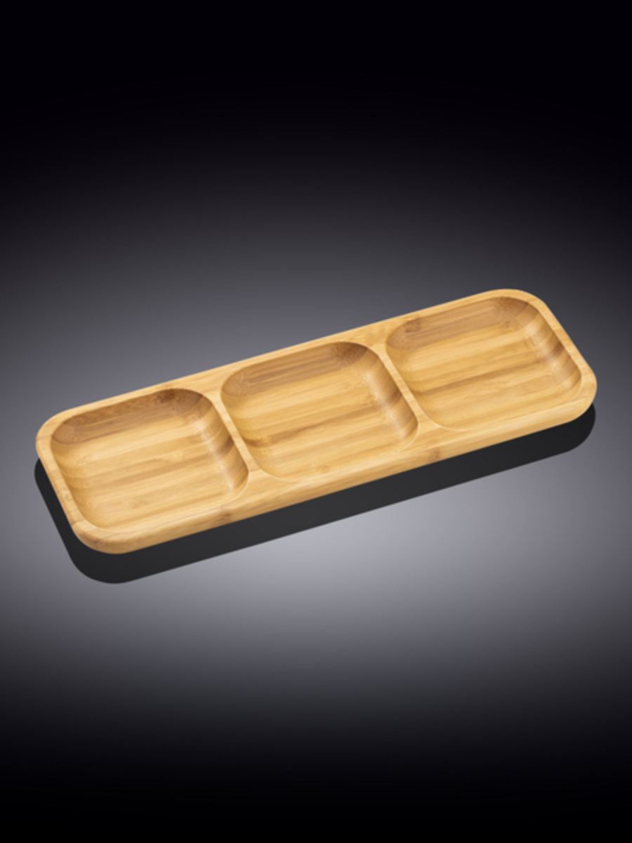 Блюдо 3-х секционное прямоугольное, Wilmax, Bamboo, 32.5x11.5 см