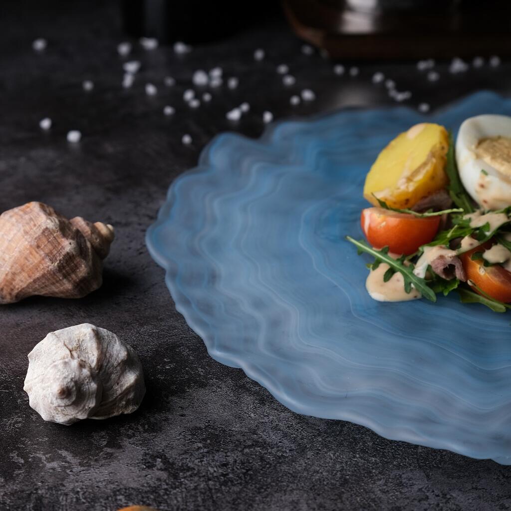 Тарелка P.L. Proff Cuisine Blue Sunset матовое стекло d 24 см h2 см