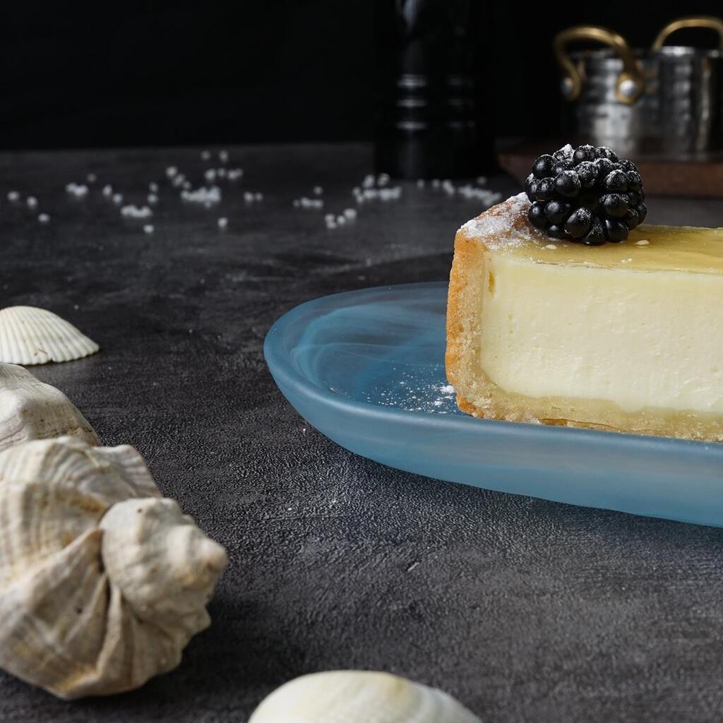 Блюдо овальное P.L. Proff Cuisine Blue Sunset матовое стекло 21*11,5*2 см