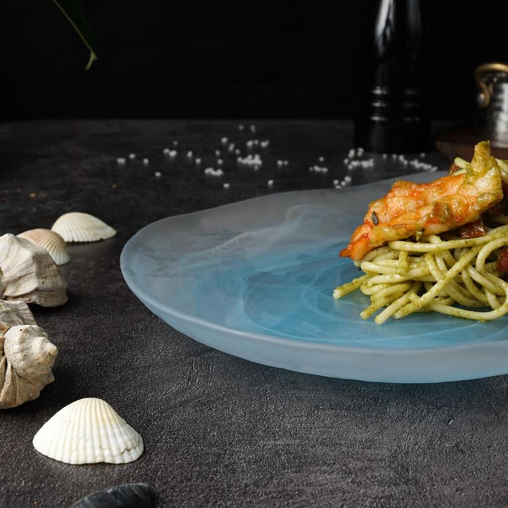 Блюдо овальное P.L. Proff Cuisine Blue Sunset матовое стекло 36*20*3 см