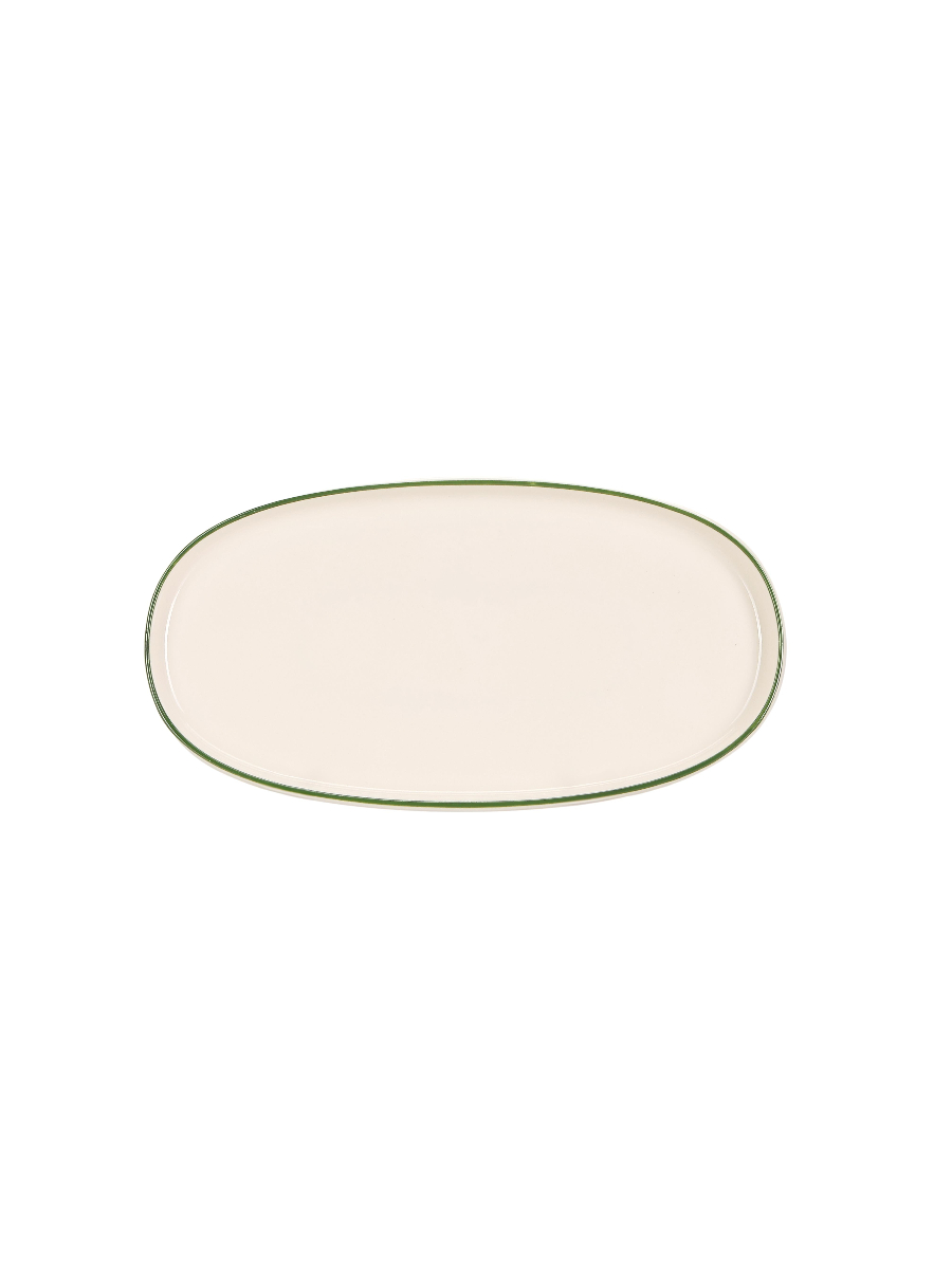 Блюдо овальное с кантом, Pioli, Colour Green, 21 см