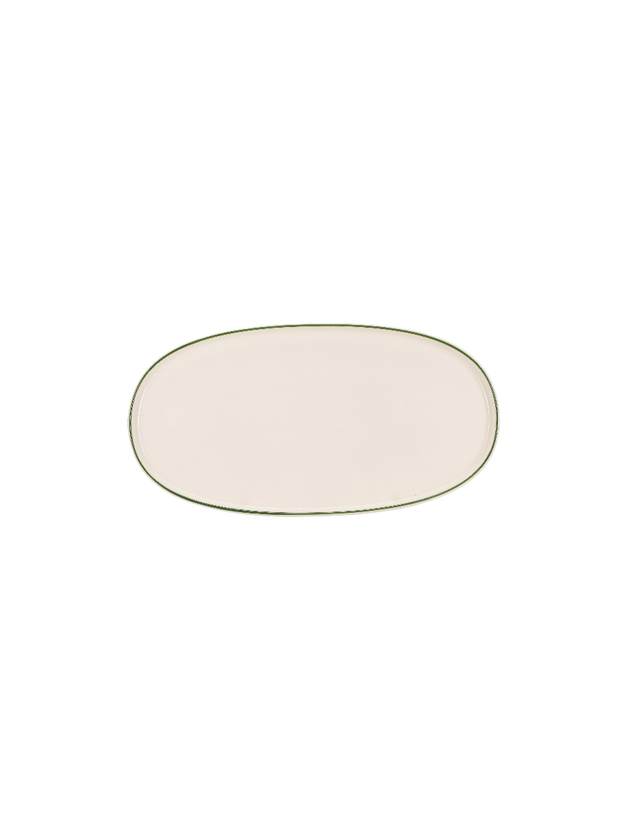 Блюдо овальное с кантом, Pioli, Colour Green, 30 см