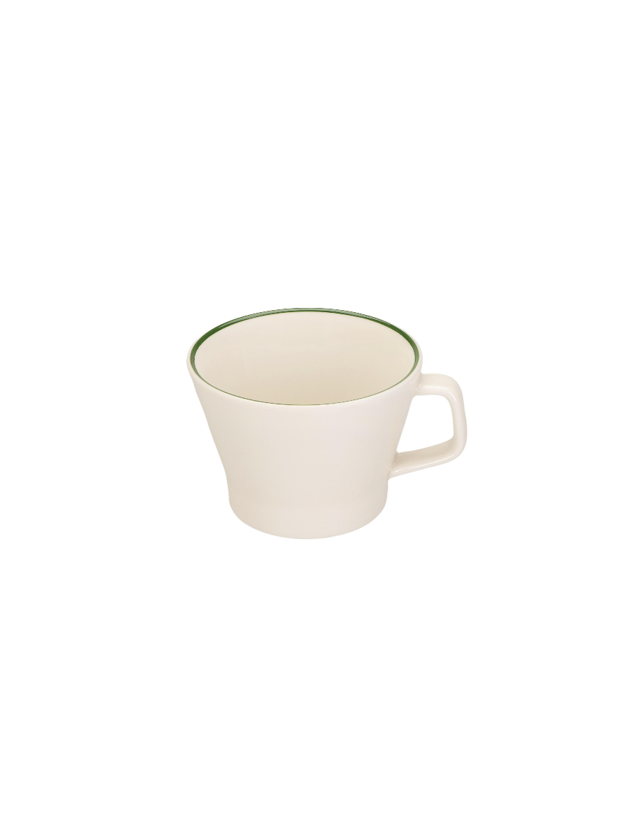 Чашка чайная с кантом, Pioli, Colour Green, 255 мл (блюдце 13AP15 PL)