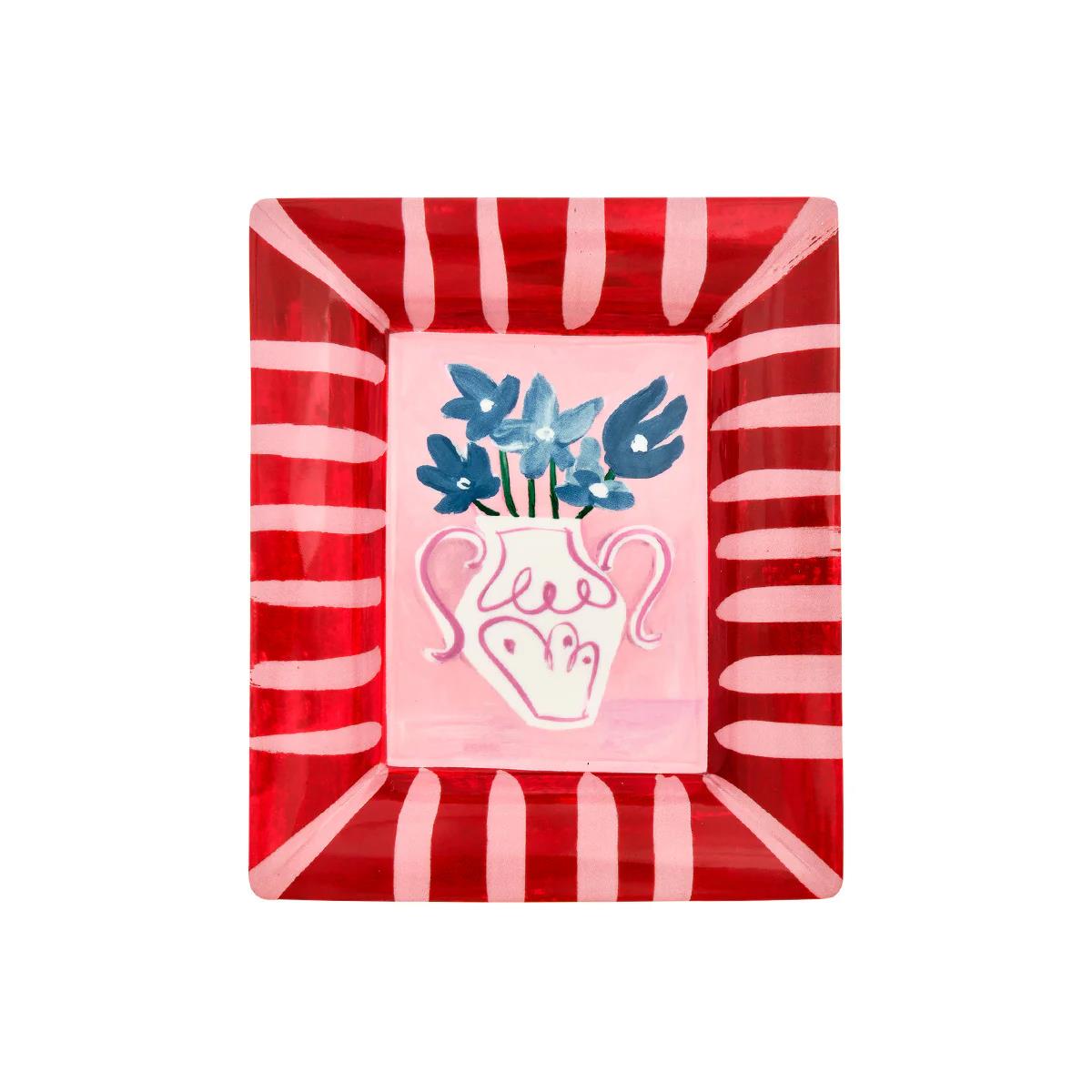 Блюдо прямоугольное, Bitossi, Con Amore, Fiori azzurri 20,5x17 см