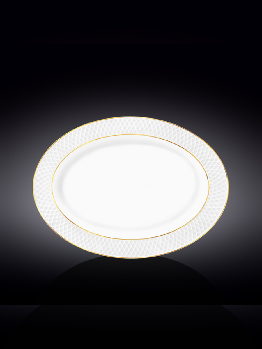 Блюдо овальное с золотом, Wilmax, Diamond, 35х25 см
