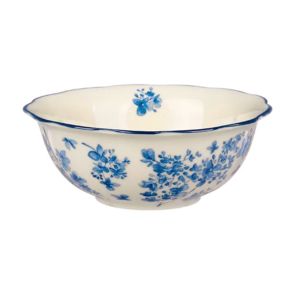 Салатник, KUNSTWERK, Fiori, фарфор, слоновая кость, синий, d=15 см, 350 мл
