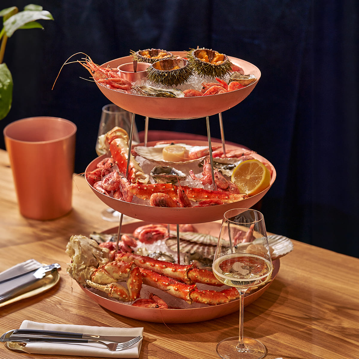 Gibco Блюдо для морепродуктов 35 см "Купер", медное