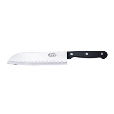 SSJCK07 Нож кухонный поварской "Santoku", L=17.5см., лезвие- нерж.сталь,ручка- пластик, Gerus