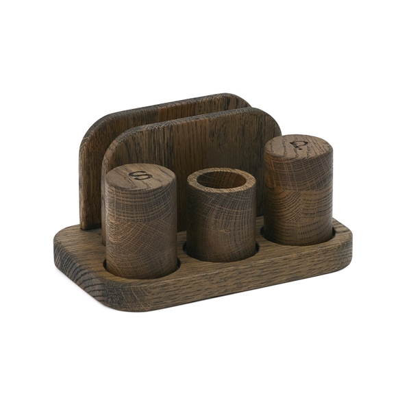 Набор для специй и салфеток RestoTouch Wood дуб, орех 195х120 мм