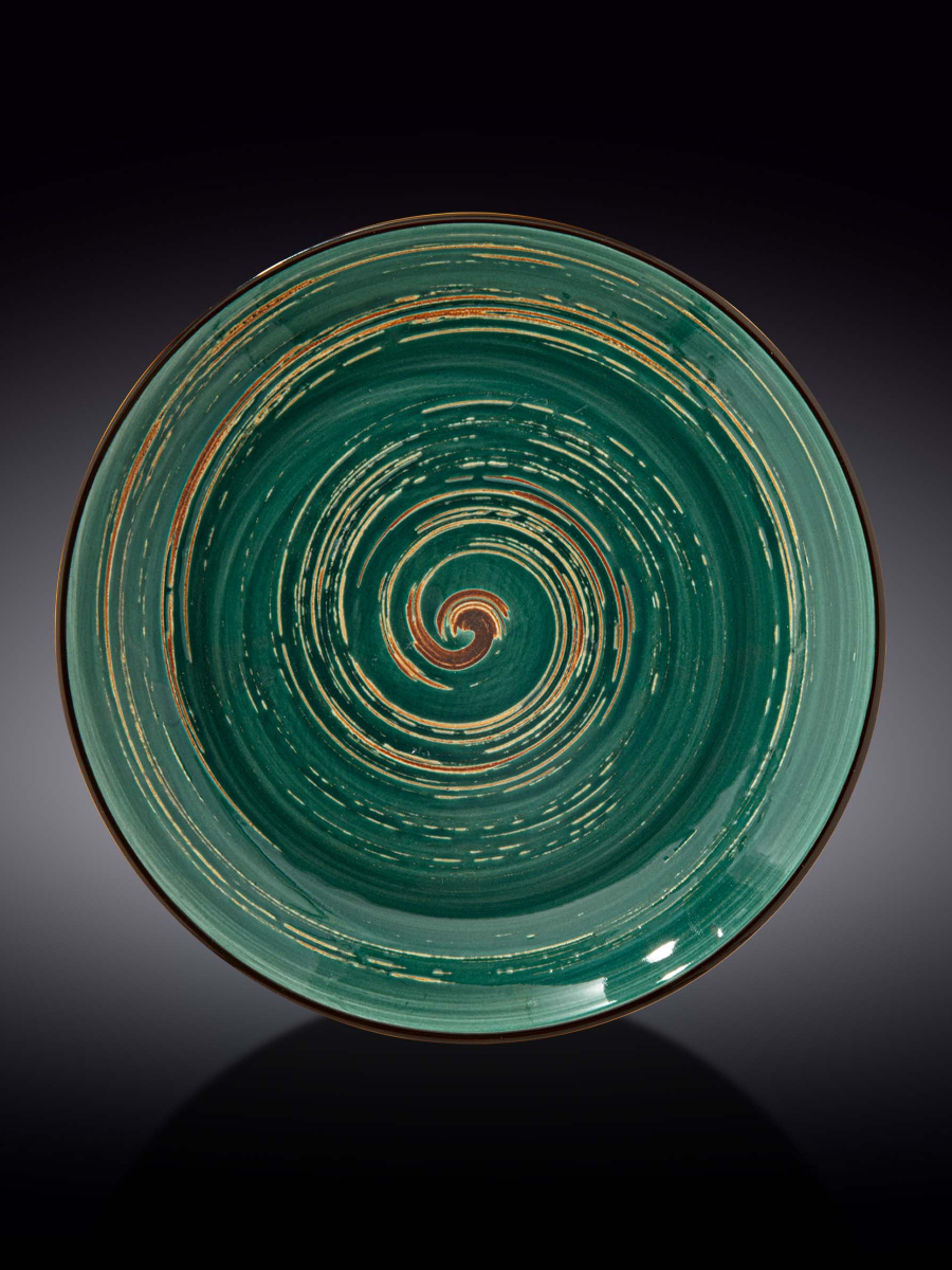 Тарелка глубокая, Wilmax, Spiral, 28.5 см, 500 мл, Зеленый