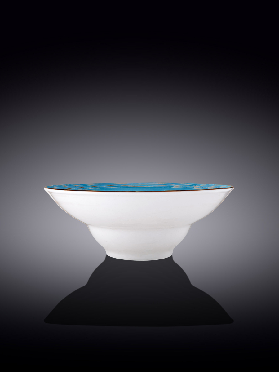Тарелка глубокая, Wilmax, Spiral, 25.5 см, 1500 мл, Голубой