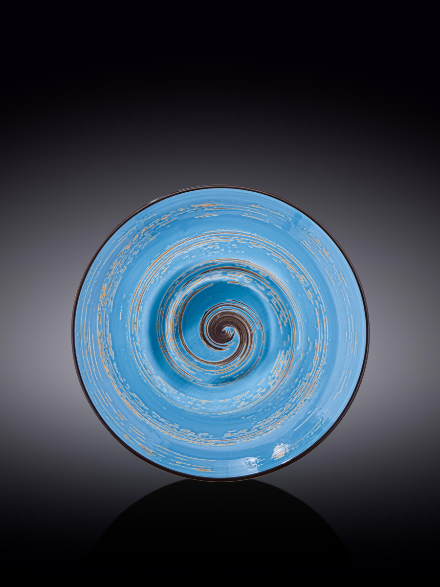 Тарелка глубокая, Wilmax, Spiral, 25.5 см, 1500 мл, Голубой