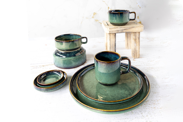 Чашка суповая с ручками 20x15 см h 7 см, JADE