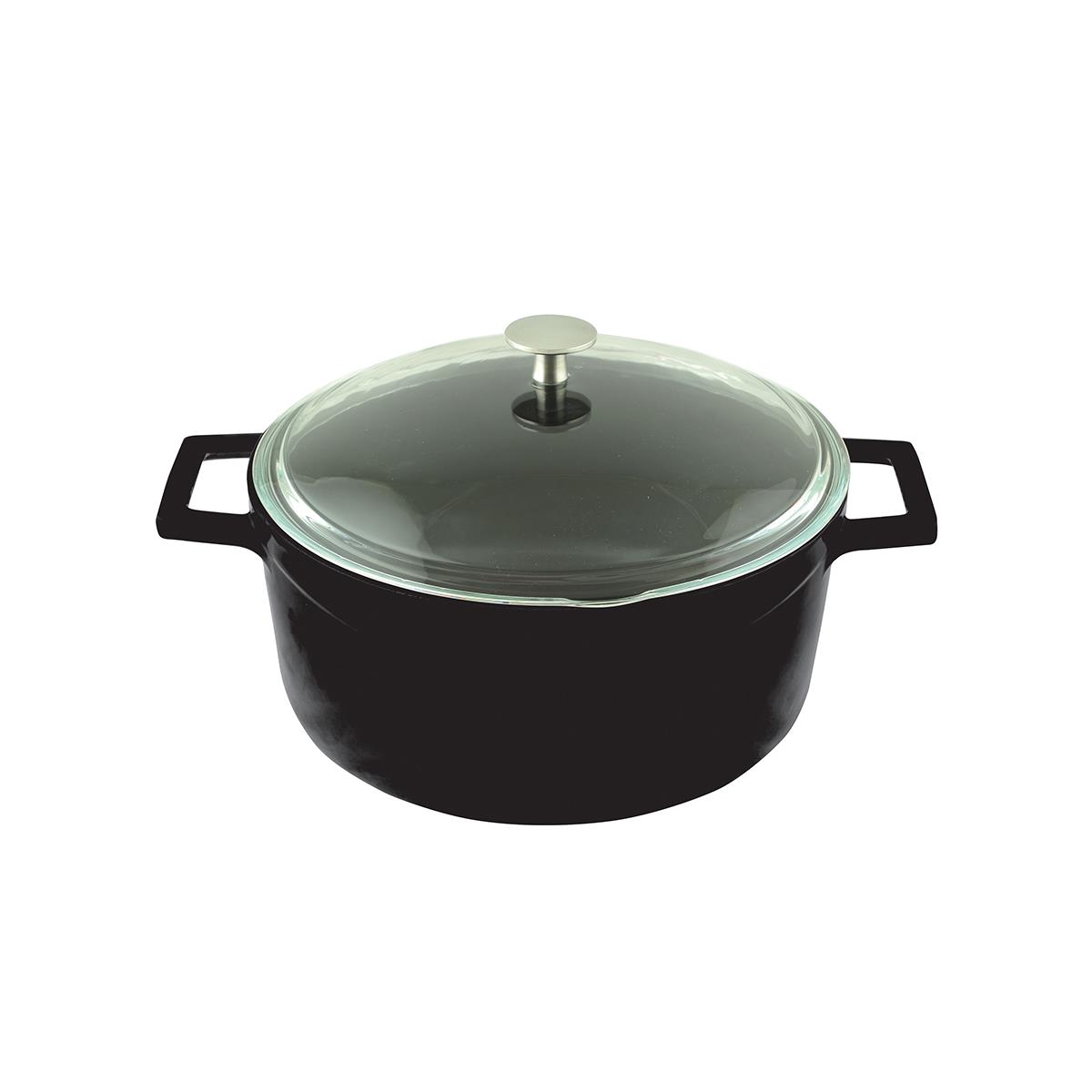 Кастрюля круглая со стеклянной крышкой(Ø)20cm.