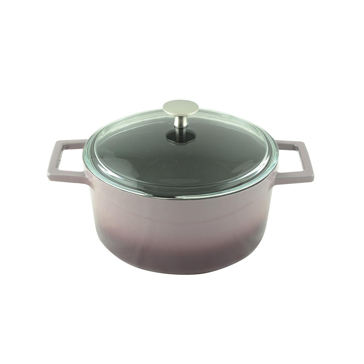 Кастрюля круглая со стеклянной крышкой(Ø)20cm.