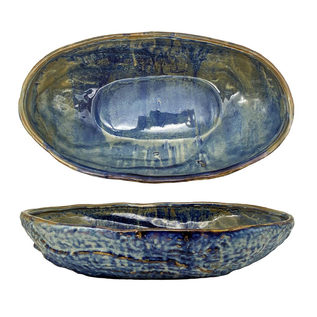 Блюдо овальное 35*20,5 см h6 см 2 л Aqua Blue Style Buffet P.L. [1]